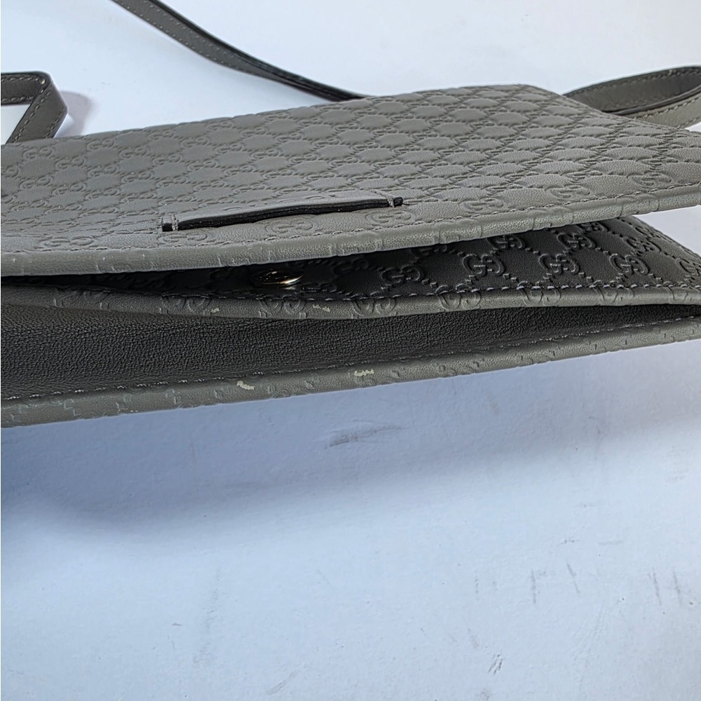 Gucci Wallet Crossbody Micro GG Gray - Picture 5 of 5